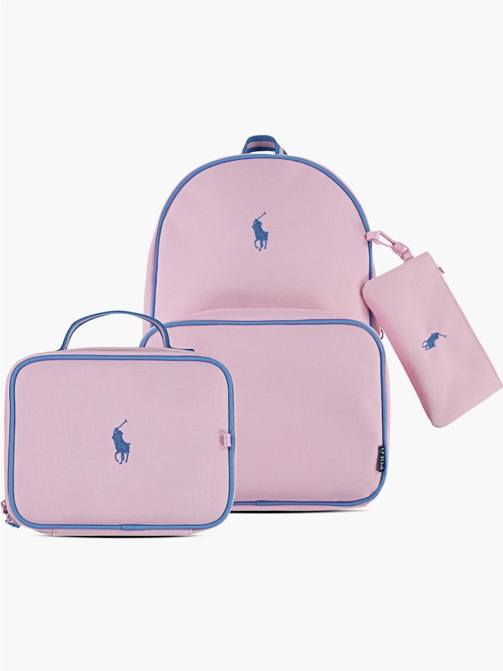 Polo by Ralph Lauren Pink Kids Backpack Set with Blue Accents